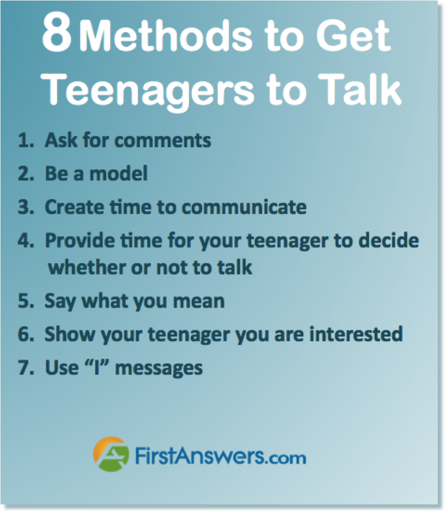 8 methods to get teenagers to talk